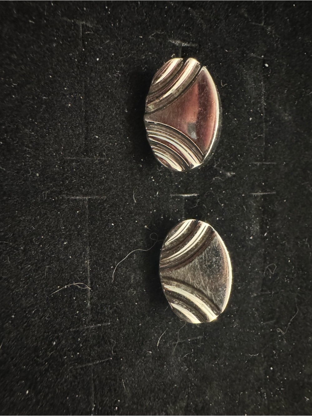 Vintage SWANK Silver Tone Oval Cufflinks Mid Century Men’s Cuff Links